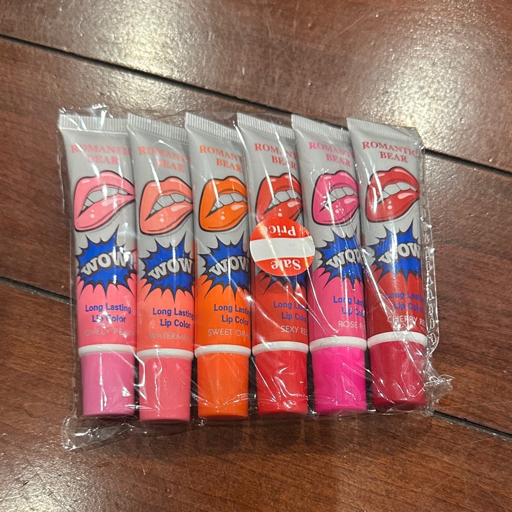 Lip Gloss Set - Cherry Pink, Sweet Orange, Sexy Red, Rose Pink